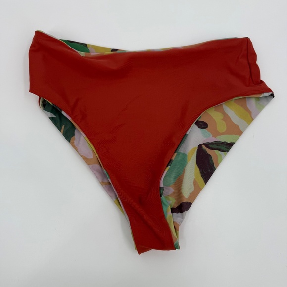 Jolyn Swimsuit Women Small Bikini Bottom Natia Boho Beige Neutral Green Tropical - Picture 8 of 10